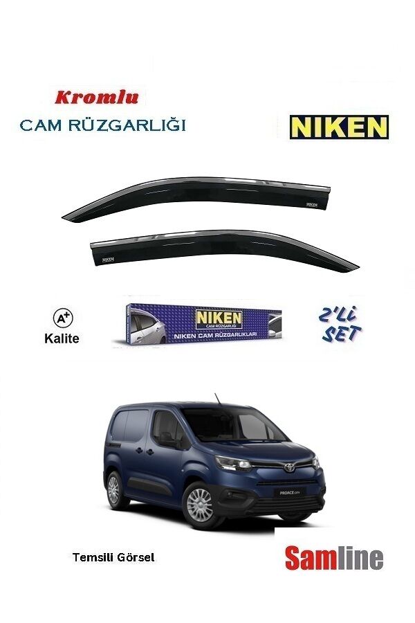Cam Rüzgarlığı Kromlu 2'li Set Toyota Yeni Proace City Cargo (2024-2025)