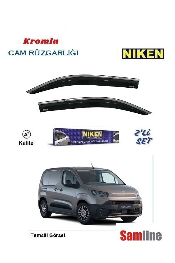 Cam Rüzgarlığı Kromlu 2'li Set Toyota Yeni Proace City Cargo (2024-2025)