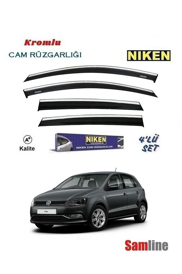Cam Rüzgarlığı Kromlu 4'lü Set Volkswagen Polo (2014-2017) NİKEN