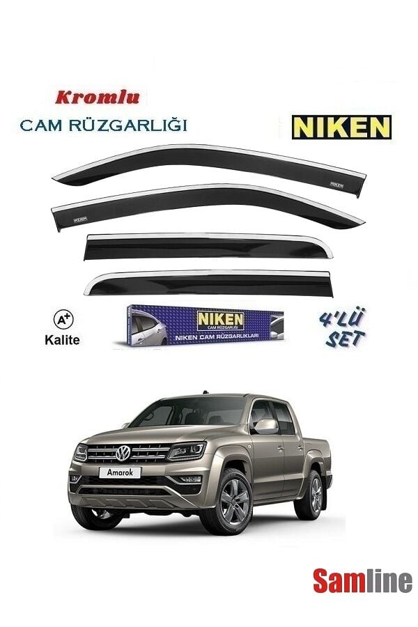 Cam Rüzgarlığı Kromlu 4'lü Set VW Amarok (2016-2020)