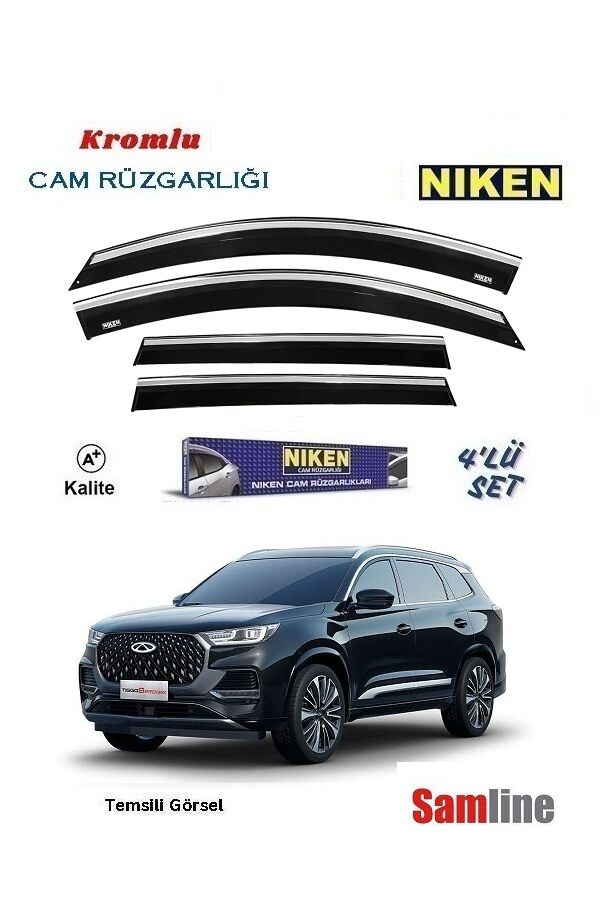 Cam Rüzgarlığı Kromlu 4'lü Set Chery Tiggo 8 Pro Max (2024-2025)
