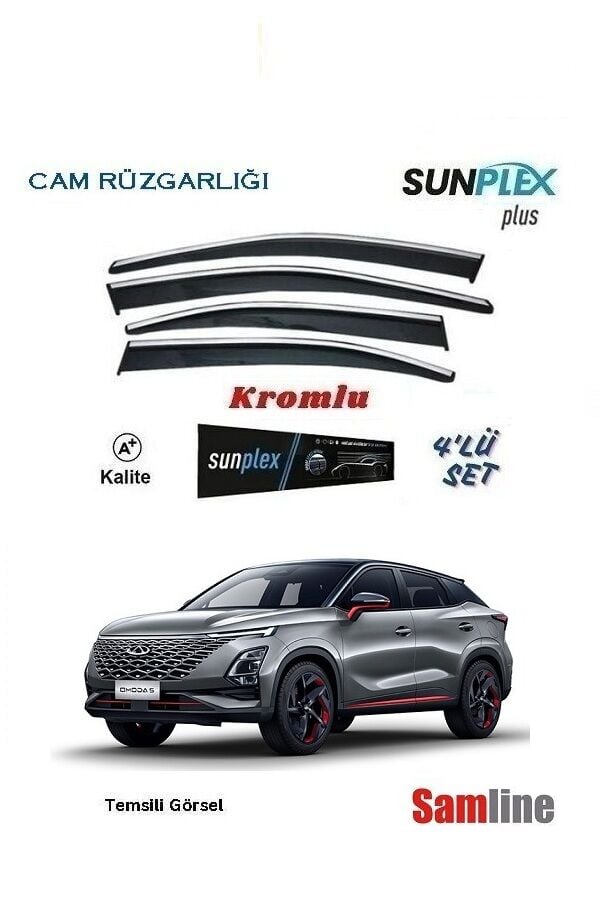 Cam Rüzgarlığı Kromlu 4'lü Set Chery Omoda 5 (2023-2024) SUNPLEX