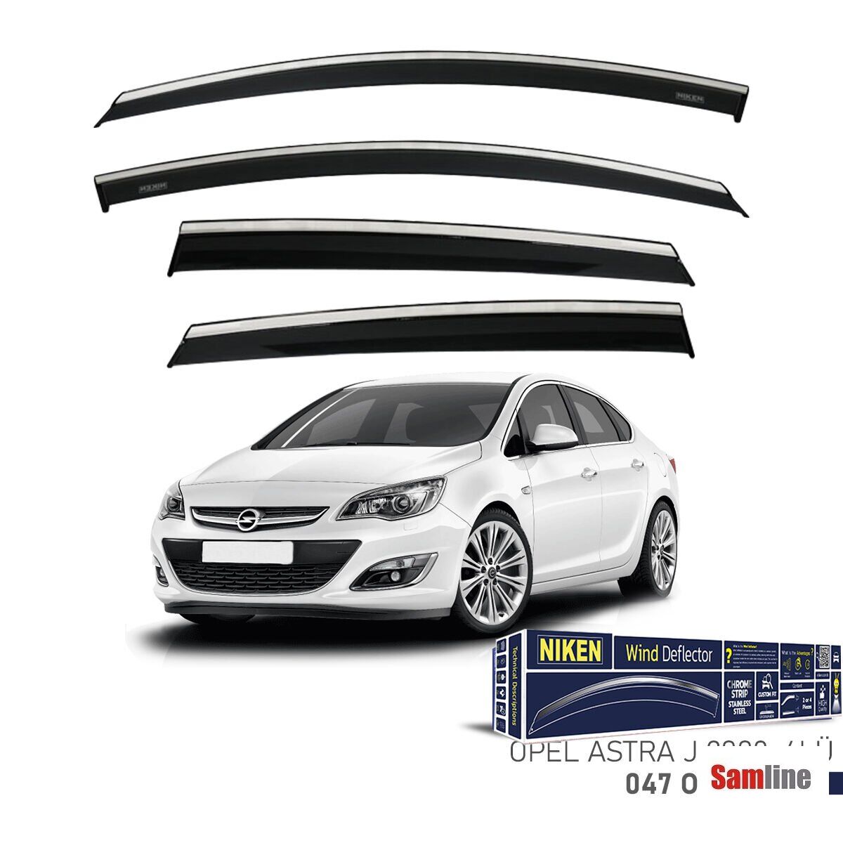 Cam Rüzgarlığı Kromlu 4'lü Set Opel Astra J Sedan (2010-2020)