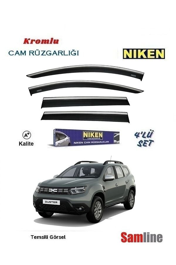 Cam Rüzgarlığı Kromlu 4'lü Set Dacıa Duster (2023-2024)