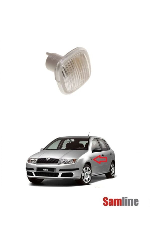 Sinyal Lambası Yan (Beyaz) Skoda Fabıa I (2001-2007) Çamurluk Sinyali