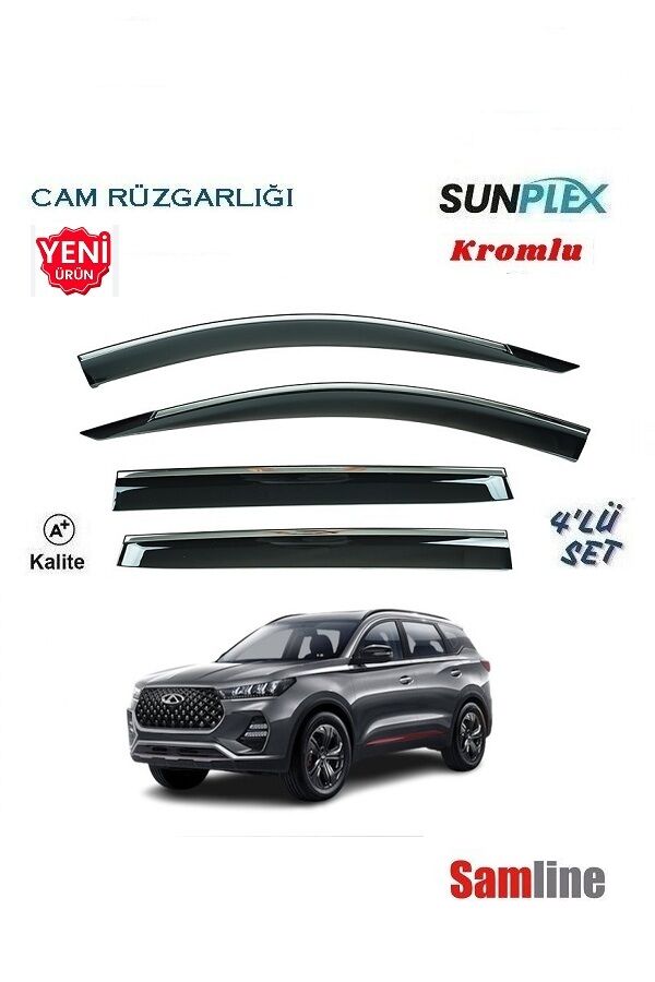Cam Rüzgarlığı Kromlu 4'lü Set Chery Tiggo 7 Pro (2023-2024) SUNPLEX