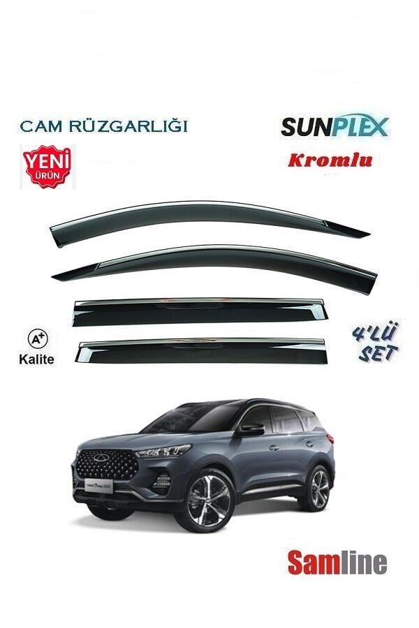Cam Rüzgarlığı Kromlu 4'lü Set Chery Tiggo 7 Pro (2023-2024) SUNPLEX
