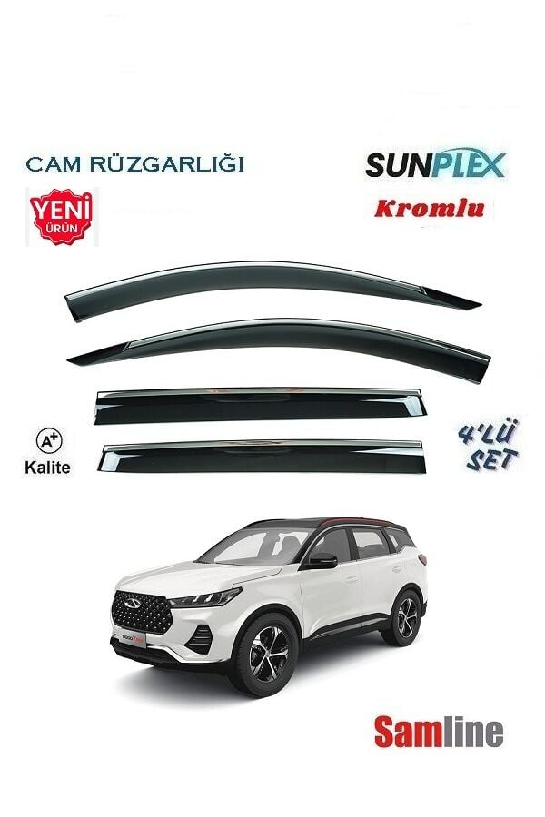 Cam Rüzgarlığı Kromlu 4'lü Set Chery Tiggo 7 Pro (2023-2024) SUNPLEX