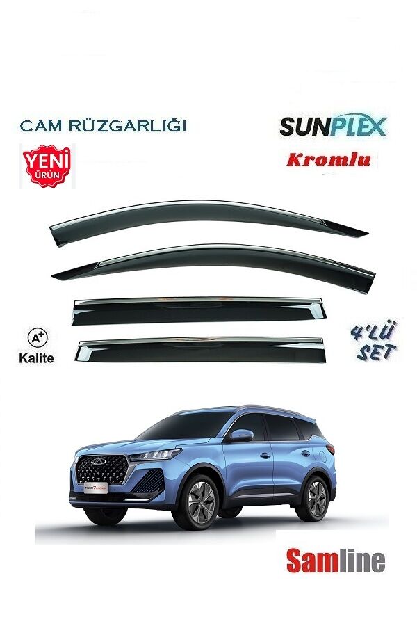 Cam Rüzgarlığı Kromlu 4'lü Set Chery Tiggo 7 Pro Maxx (2024-2025) SUNPLEX