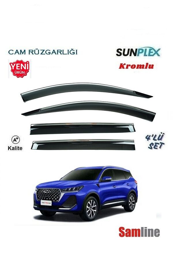 Cam Rüzgarlığı Kromlu 4'lü Set Chery Tiggo 7 Pro Maxx (2024-2025) SUNPLEX