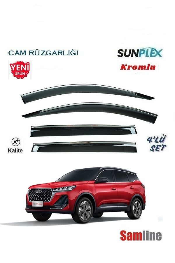 Cam Rüzgarlığı Kromlu 4'lü Set Chery Tiggo 7 Pro Maxx (2024-2025) SUNPLEX