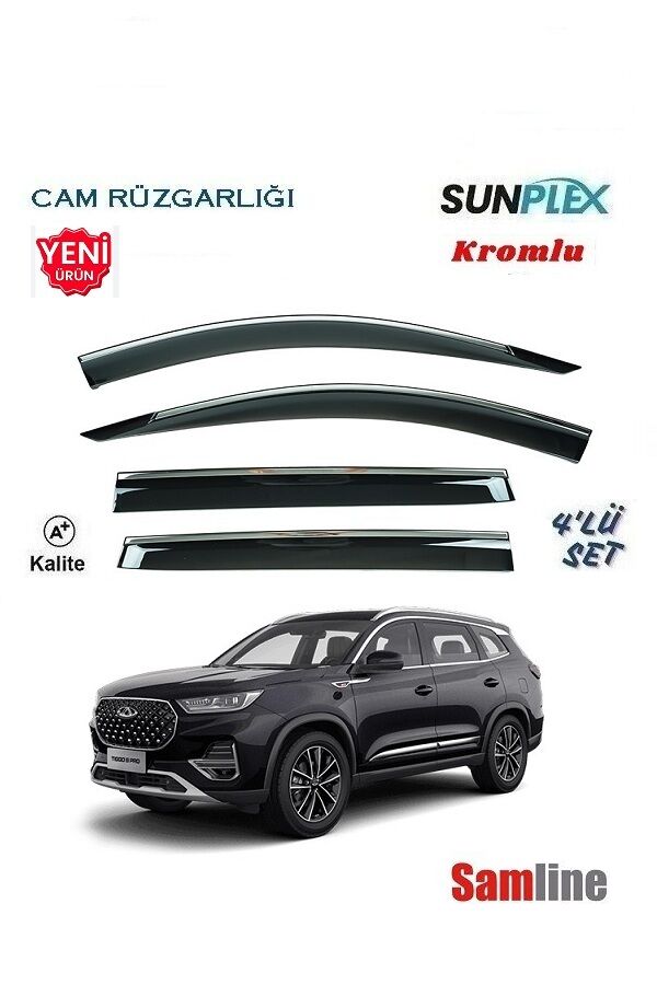 Cam Rüzgarlığı Kromlu 4'lü Set Chery Tiggo 8 Pro (2023-2024) SUNPLEX