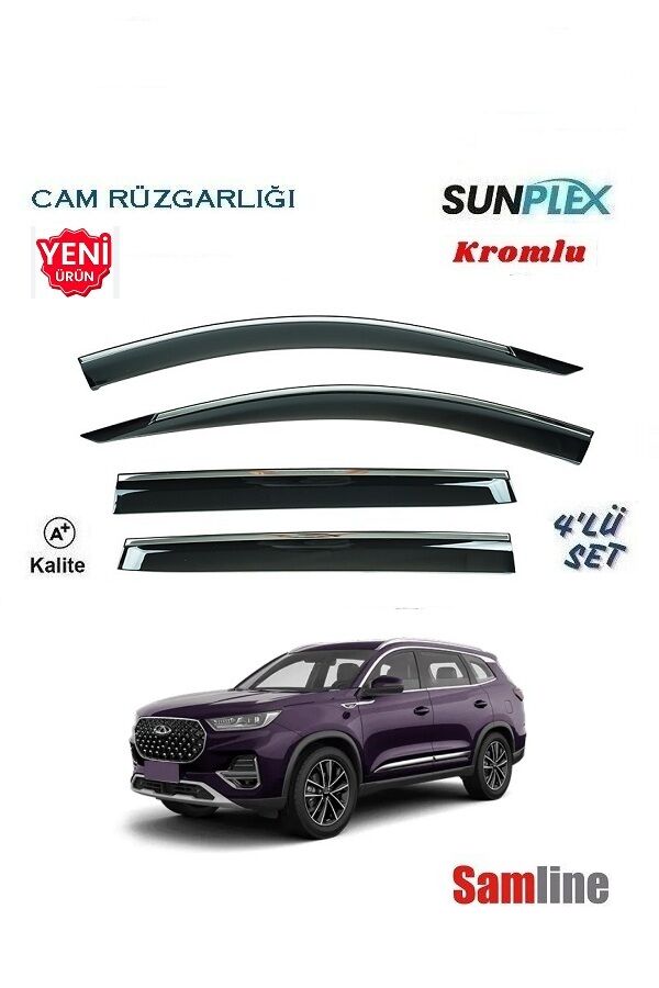 Cam Rüzgarlığı Kromlu 4'lü Set Chery Tiggo 8 Pro (2023-2024) SUNPLEX