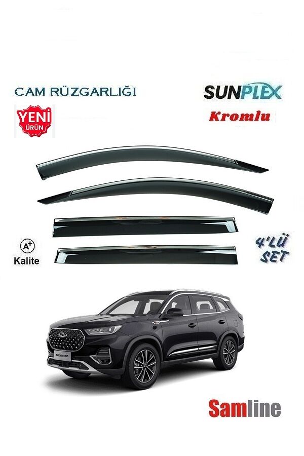 Cam Rüzgarlığı Kromlu 4'lü Set Chery Tiggo 8 Pro (2023-2024) SUNPLEX