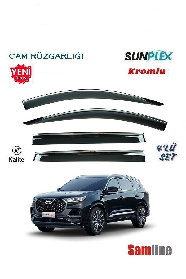 Cam Rüzgarlığı Kromlu 4'lü Set Chery Tiggo 8 Pro Maxx (2024-2025) SUNPLEX