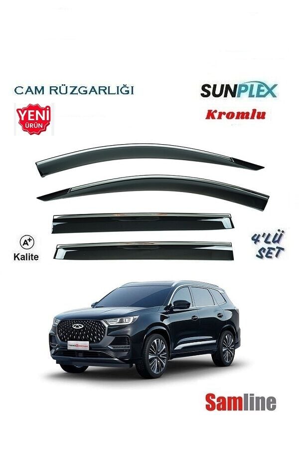 Cam Rüzgarlığı Kromlu 4'lü Set Chery Tiggo 8 Pro Maxx (2024-2025) SUNPLEX