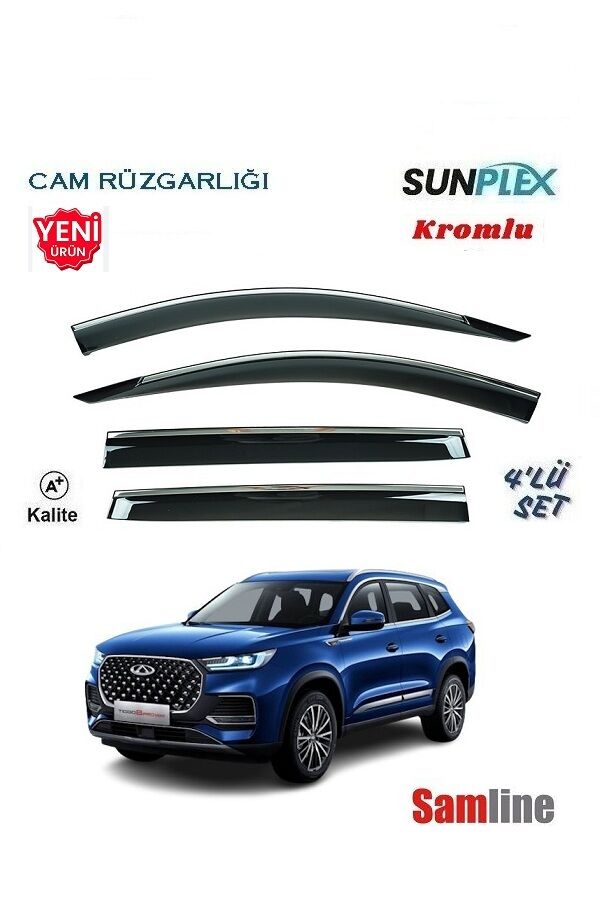 Cam Rüzgarlığı Kromlu 4'lü Set Chery Tiggo 8 Pro Maxx (2024-2025) SUNPLEX