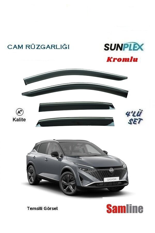 Cam Rüzgarlığı Kromlu 4'lü Set Nissan Qashqai (2024-2025) J12 Facelift SUNPLEX
