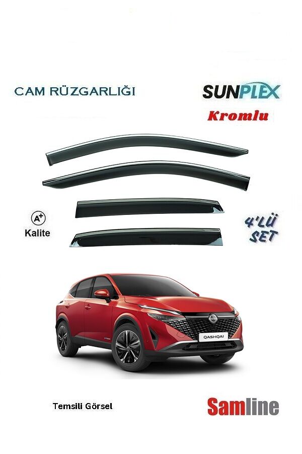 Cam Rüzgarlığı Kromlu 4'lü Set Nissan Qashqai (2024-2025) J12 Facelift SUNPLEX
