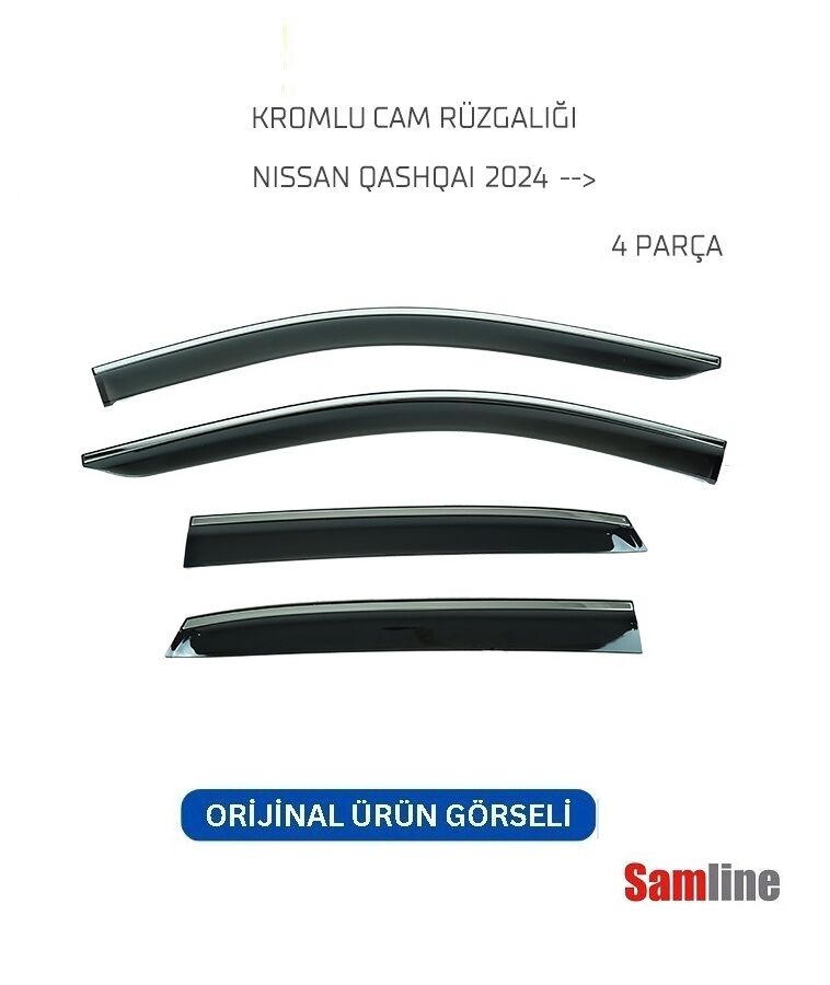 Cam Rüzgarlığı Kromlu 4'lü Set Nissan Qashqai (2024-2025) J12 Facelift SUNPLEX