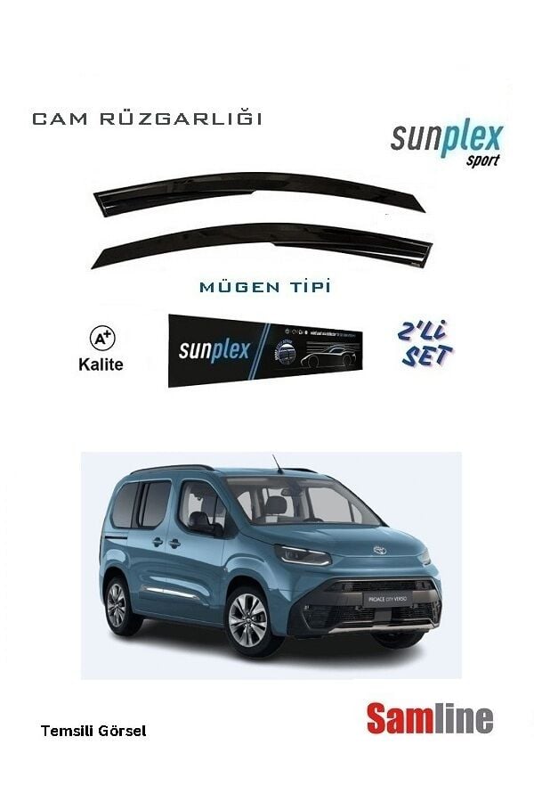 Cam Rüzgarlığı 2'li Set Yeni Toyota Proace City (2024-2025) Sunplex Sport