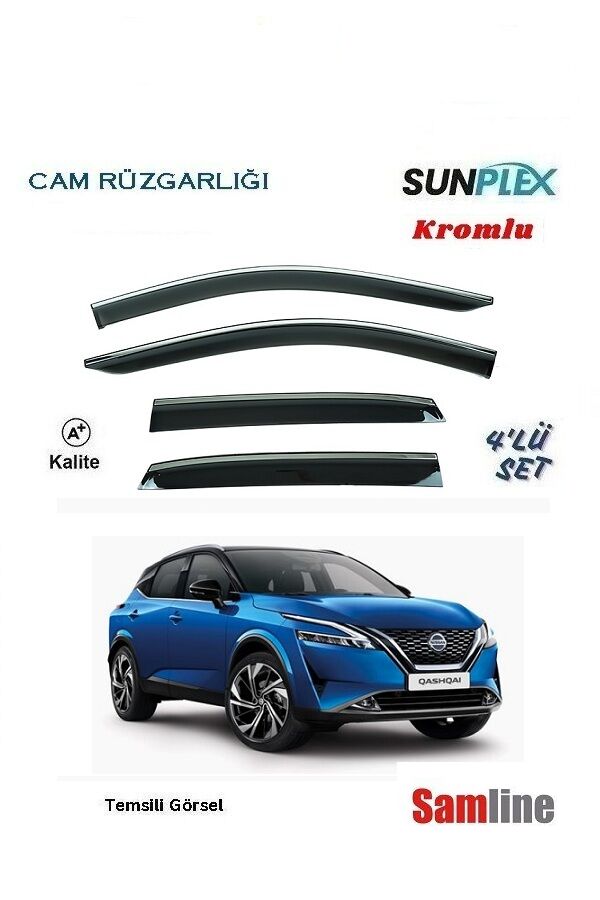 Cam Rüzgarlığı Kromlu 4'lü Set Nissan Qashqai (2021-2024) J12 SUNPLEX