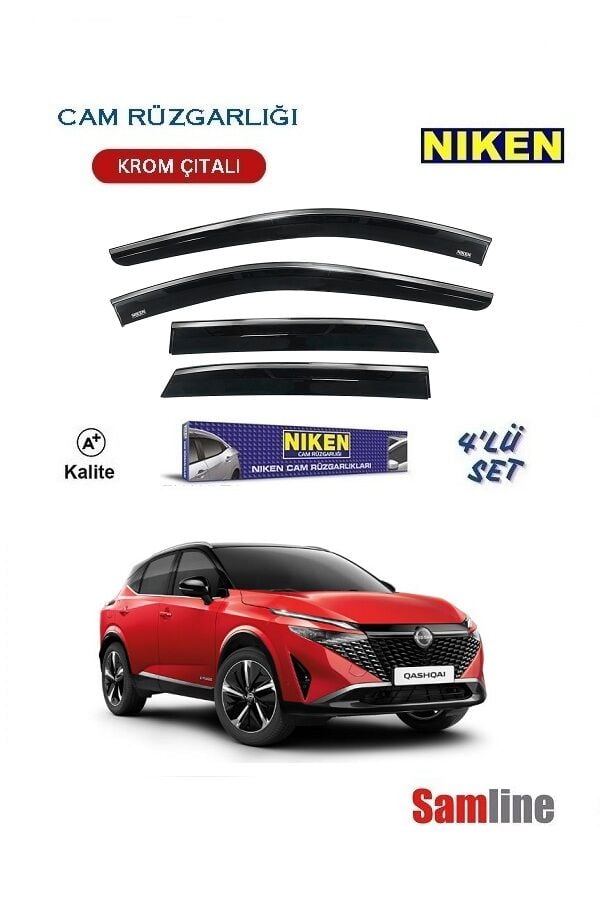 Cam Rüzgarlığı Kromlu 4'lü Set Nissan Qashqai (2024-2025) J12 Facelift