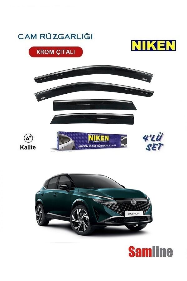 Cam Rüzgarlığı Kromlu 4'lü Set Nissan Qashqai (2024-2025) J12 Facelift