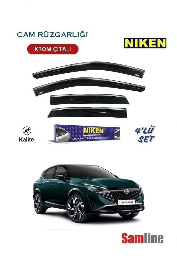 Cam Rüzgarlığı Kromlu 4'lü Set Nissan Qashqai (2024-2025) J12 Facelift