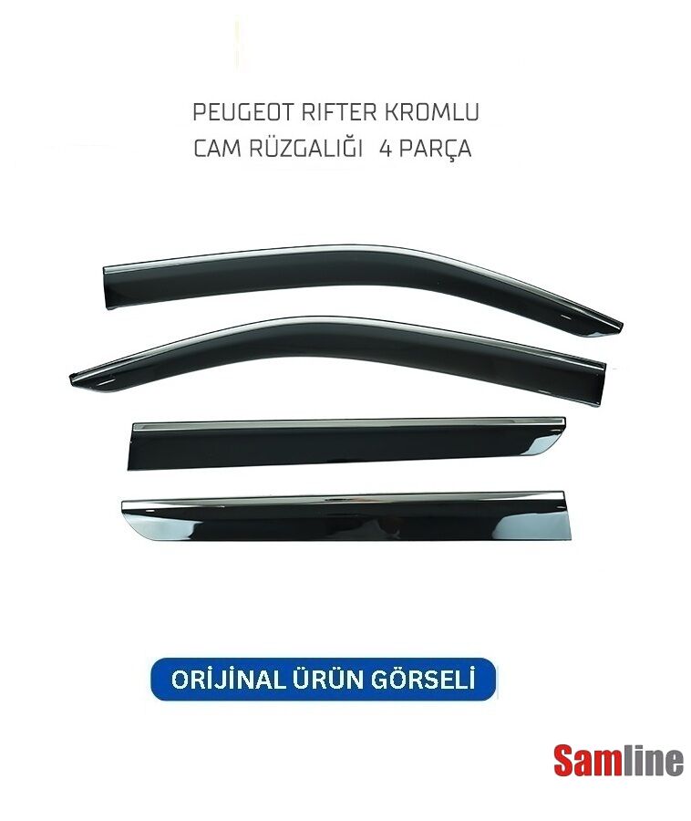 Cam Rüzgarlığı Kromlu 4'lü Set Peugeot Rifter  (2019-2024) SUNPLEX