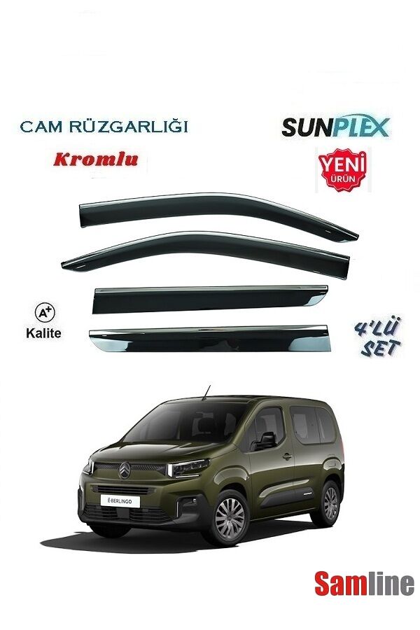 Cam Rüzgarlığı Kromlu 4'lü Set Citroen Yeni Berlingo (2024-2026) SUNPLEX