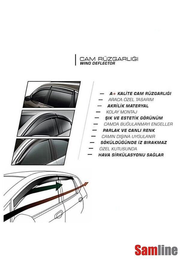 Cam Rüzgarlığı Kromlu 4'lü Set Toyota Proace City (2021-2024) SUNPLEX