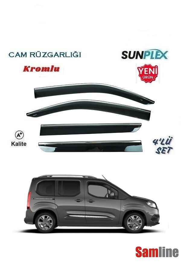 Cam Rüzgarlığı Kromlu 4'lü Set Toyota Proace City (2021-2024) SUNPLEX